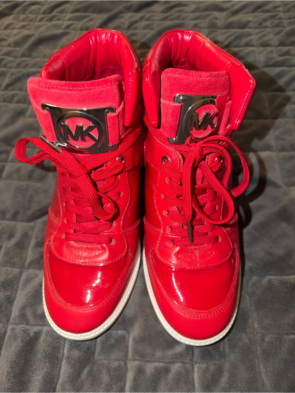 Michael Kors Girls' Red Patent High-Top Sneakers